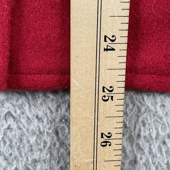 Take Two Christmas Jacket Womens Large Snowman Wool Blend Red w/ Stars - Picture 7 of 8